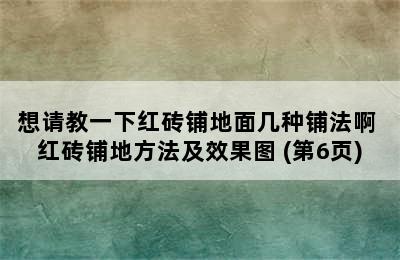 想请教一下红砖铺地面几种铺法啊 红砖铺地方法及效果图 (第6页)